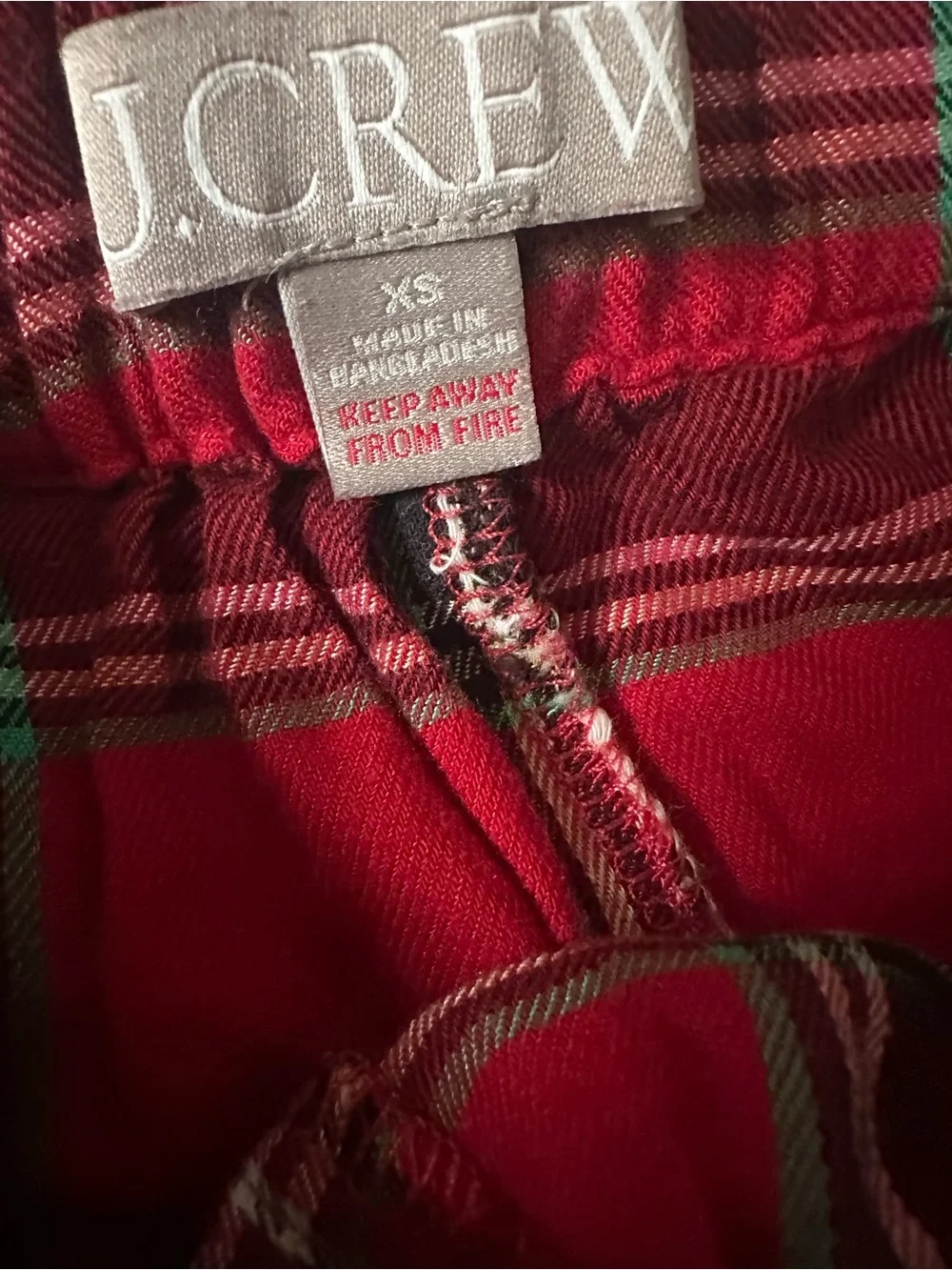 J. Crew Red Plaid Kids Pajama Pants